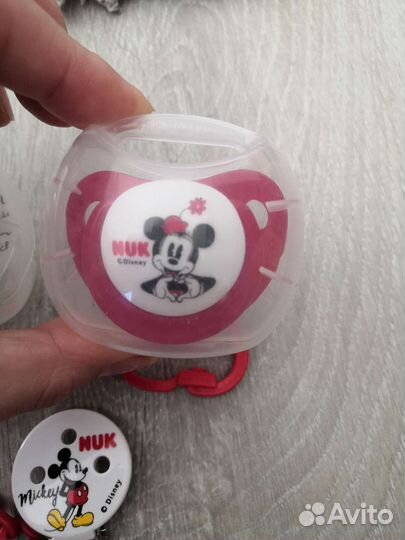 Пустышка nuk Disney + держатель для пустышек