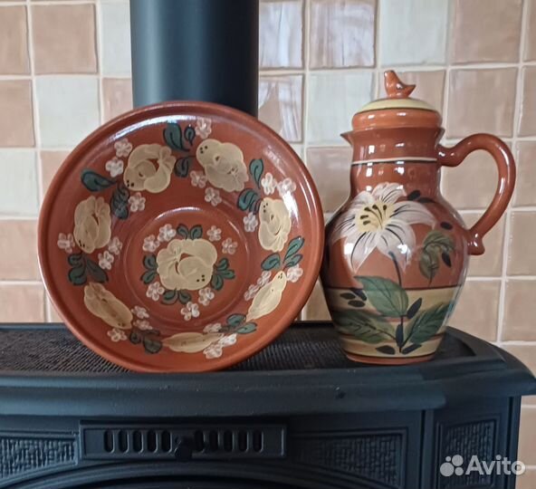 Набор блюдо +кувшин. Керамика