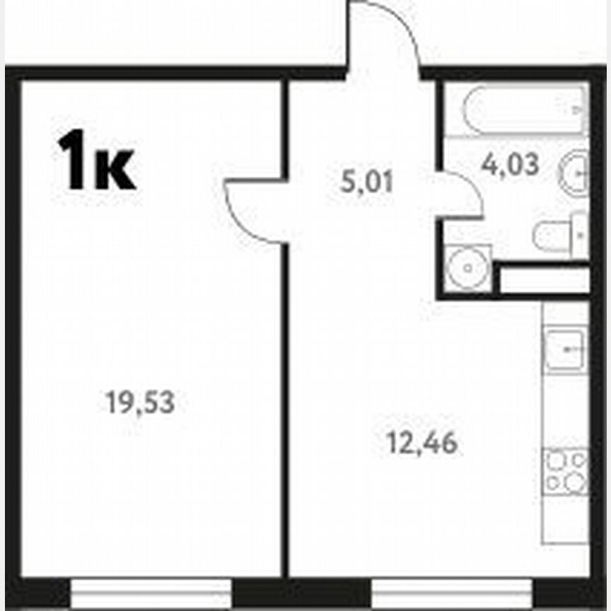 1-к. квартира, 41,1 м², 1/17 эт.