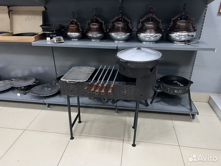 Мангал с печью под казан