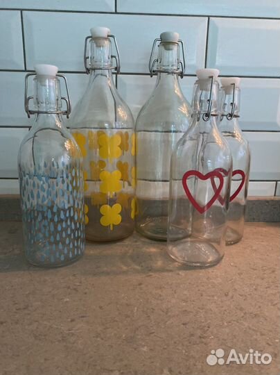 Бутылка стеклянная икеа