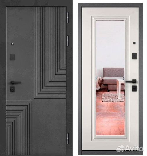Дверь входная металлическая с зеркалом