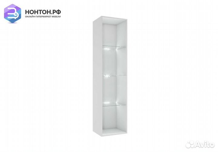 Витрина Флорис черный глянец / белая