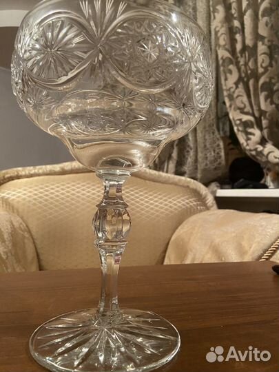 Хрустальная Ваза на ножке СССР