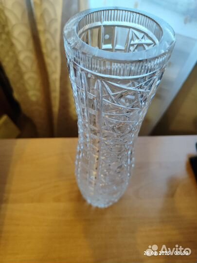 Ваза для цветов хрустальная 30 см