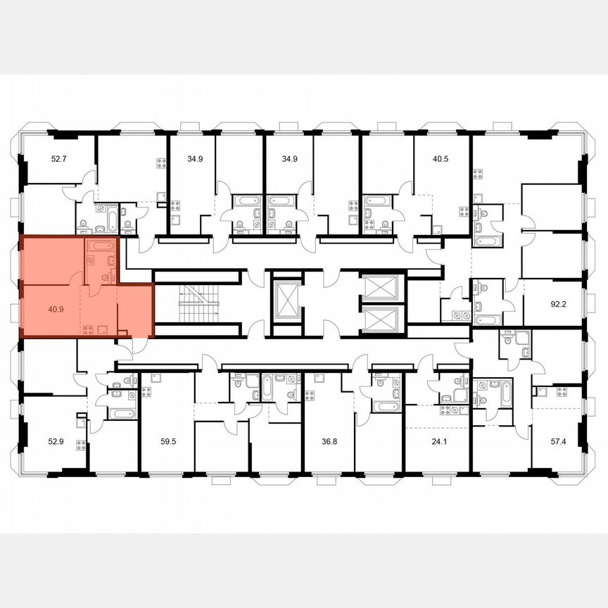 1-к. квартира, 39,9 м², 2/13 эт.