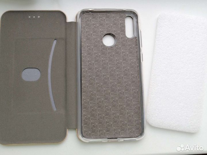 Чехол-книжка на телефон Huawei y7 2019 золотистый