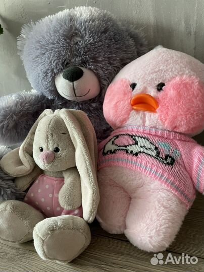 Детские игрушки мишка зайка уточка