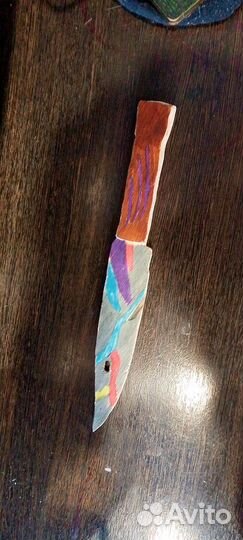 Нож деревянный раскрашенный