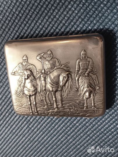 Серебряный портсигар раритет СССР Богатыри