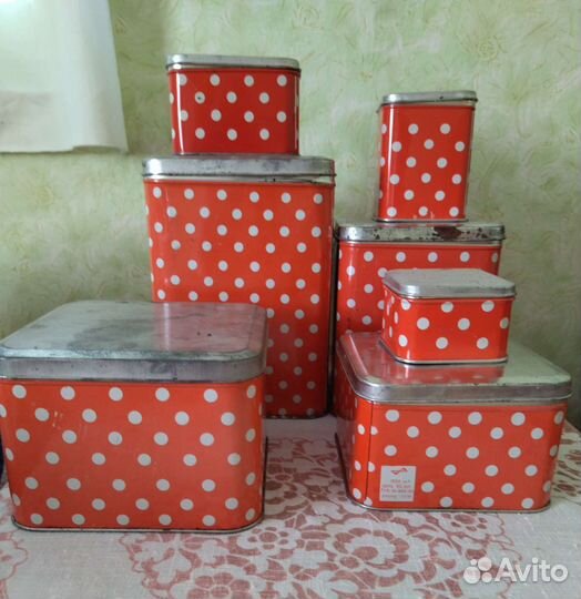 Жестяные баночки, коробочки для сыпучих, чая СССР