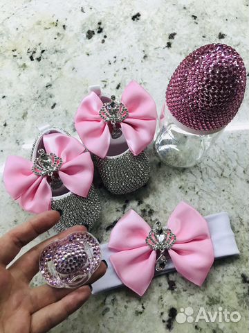 Набор подарочный для новорожденной соска в стразах