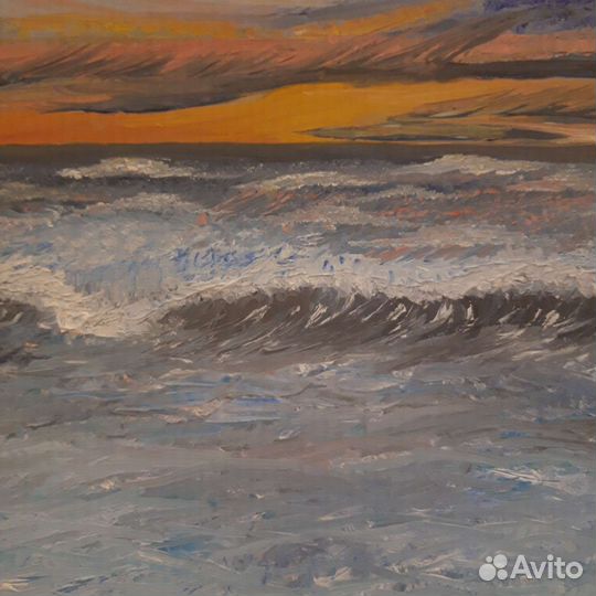 Картина маслом на холсте пейзаж море