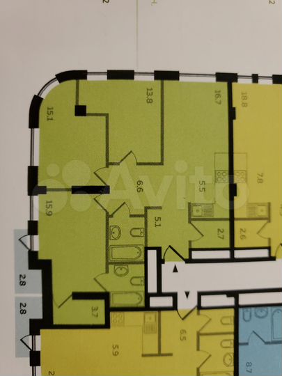 3-к. квартира, 94,5 м², 7/22 эт.
