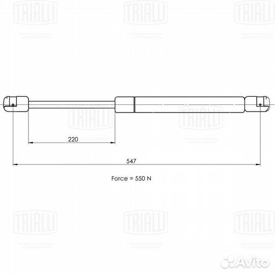 Упор газовый аморт Renault Megane II 02- универс с