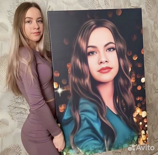 Портрет по фото на холсте, портрет по фото