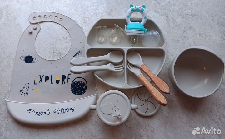 Набор детской силиконовой посуды