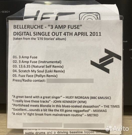 Belleruche – 3 Amp Fuse (promo CD) 2011