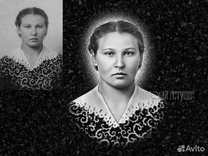 Ретушь фото фотографий для гравировки на памятник