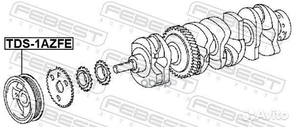 Шкив коленвала toyota 1azfe/2azfe TDS-1azfe Febest