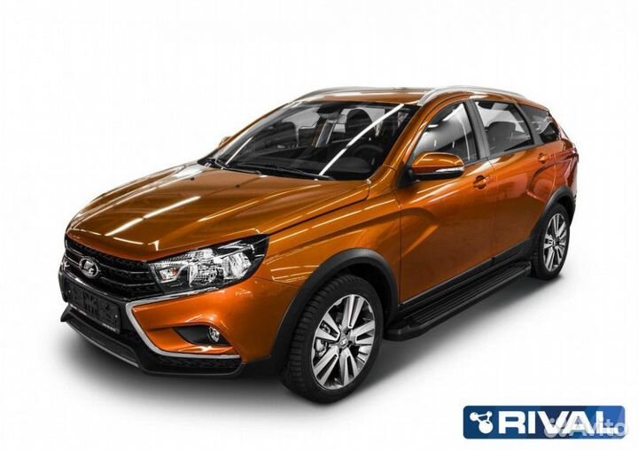 Пороги-подножки LADA Vesta SW Cross 2017. Black