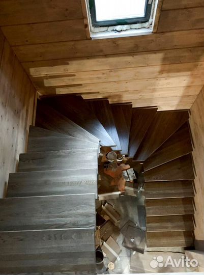 Обшивка ступеней Ясенем