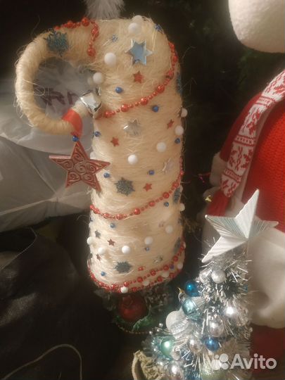 Зайка вязаный ёлка две штуки