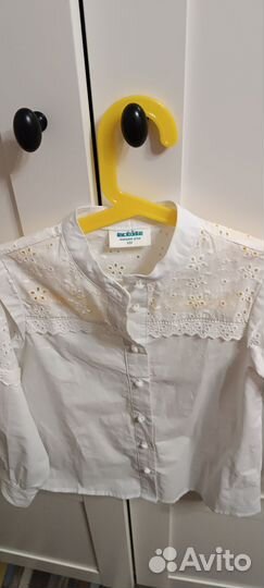 Белая рубашка для девочки 122