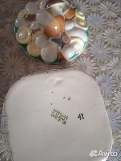 Масленка Грибное Лукошко фарфор 50 г СССР винтаж