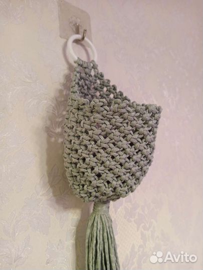 Кашпо подвесное настенное макраме