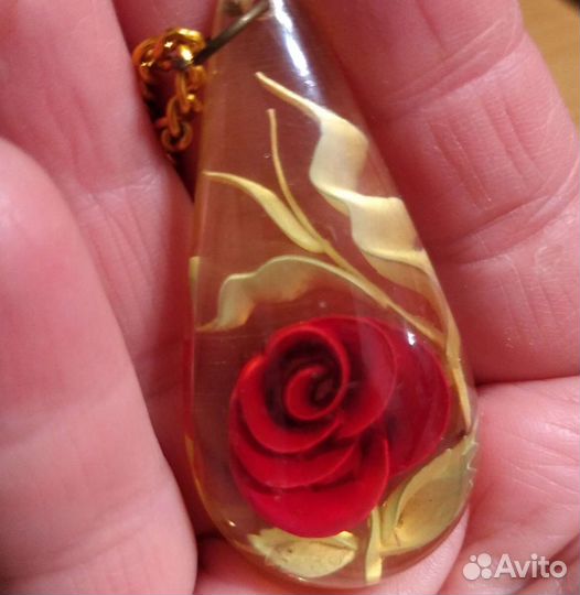 Подвеска кулон. Бижутерия СССР. Роза