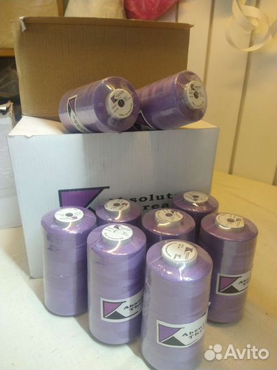 Нитки швейные, цвет сиреневый. Ном197