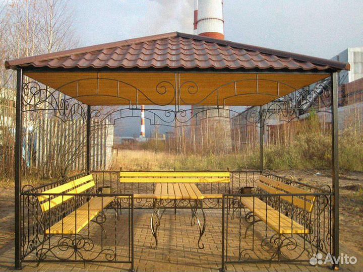 Навес из металлочерепицы