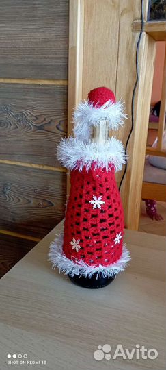 Хенд-мейд. Поделка дед мороз, одевается на бутылку