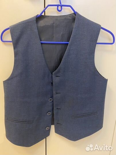 Школьный костюм синий пиджак жилет брюки