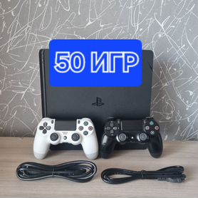 Sony PS4 Slim / 2 геймпада / 50 Игр