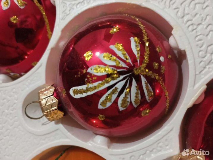 Набор ёлочных игрушек стекло 