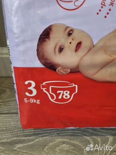 Подгузники huggies 3ка-78шт, 5-9кг+ трусики 28шт