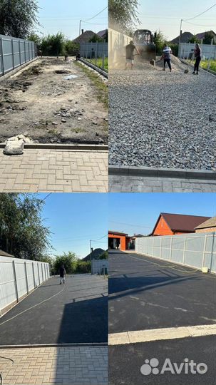 Укладка асфальта поребрик