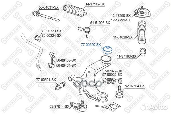 77-00520-SX сайлентблок перед.рычага зад. Hyun