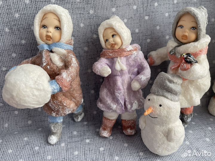 Ватная игрушка на елку,куклы,ретро,ручная работа