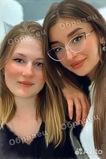 Портрет по фото на холсте