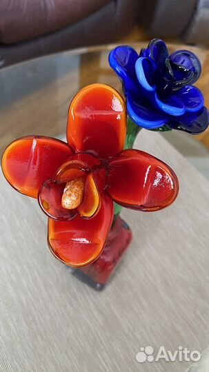 Ваза с цветами.Муранское стекло.Италия