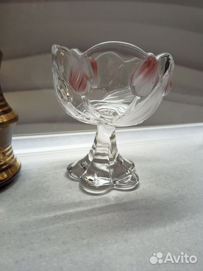 Графин СССР, Ваза немецкий хрусталь, молочник лфз
