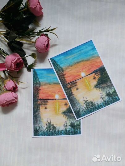 Акварельные открытки 