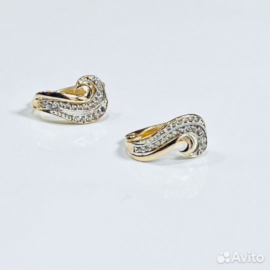 Золотые серьги с камнем