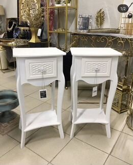 Белая прикроватная тумба с ящиком Испания