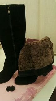 Зимние замшевые сапоги