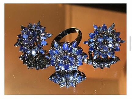 Природные сапфиры комплект