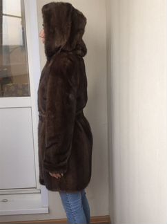 Шуба норковая с капюшоном 42-44